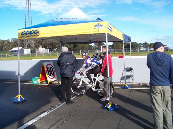A warragul woman prepares to race on the Phillip Island GP circuit