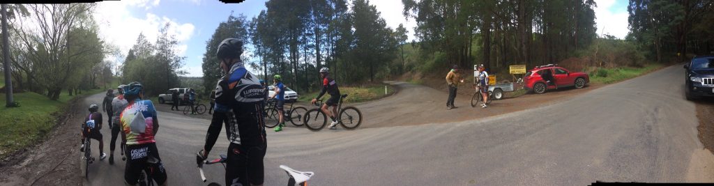 Riders at the finish