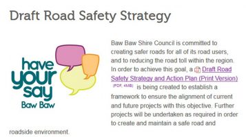 Have Your Say On Baw Baw’s Road Safety Strategy